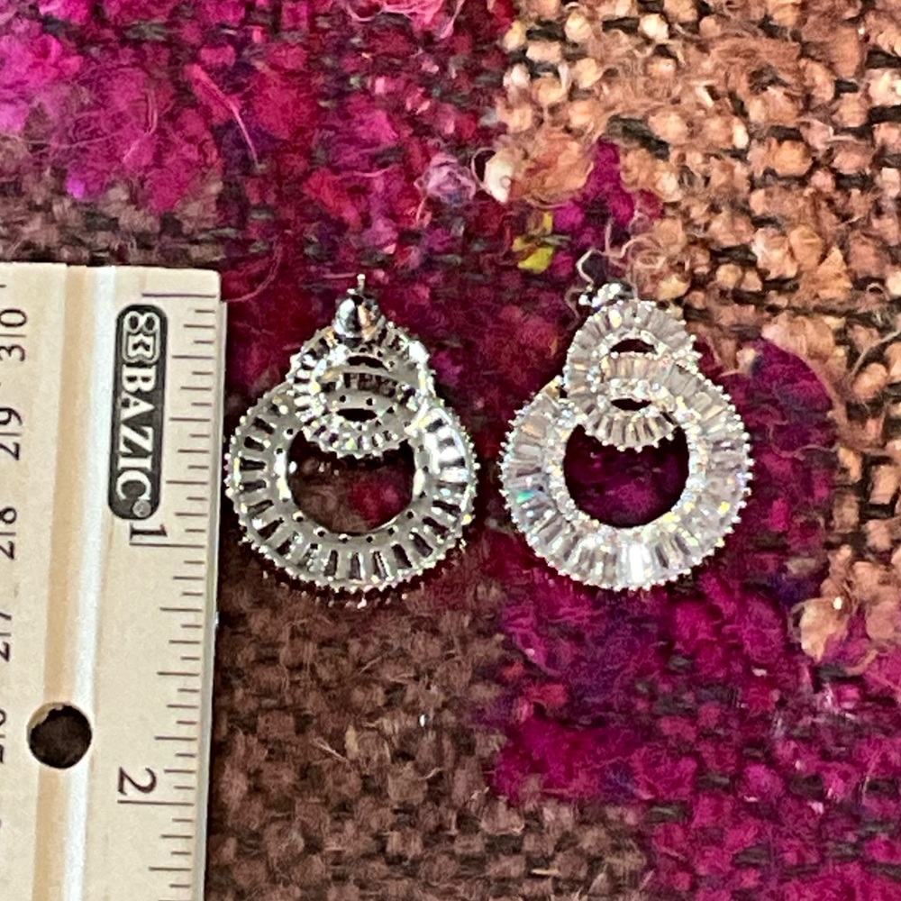 Double Circle Crystal Statement Earrings - image 8